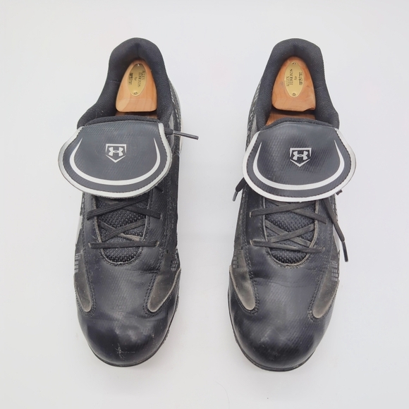 Under Armour sz 11 Women's Glyde Softball Cleats Black White ART NO.1233552-011 - Picture 4 of 11